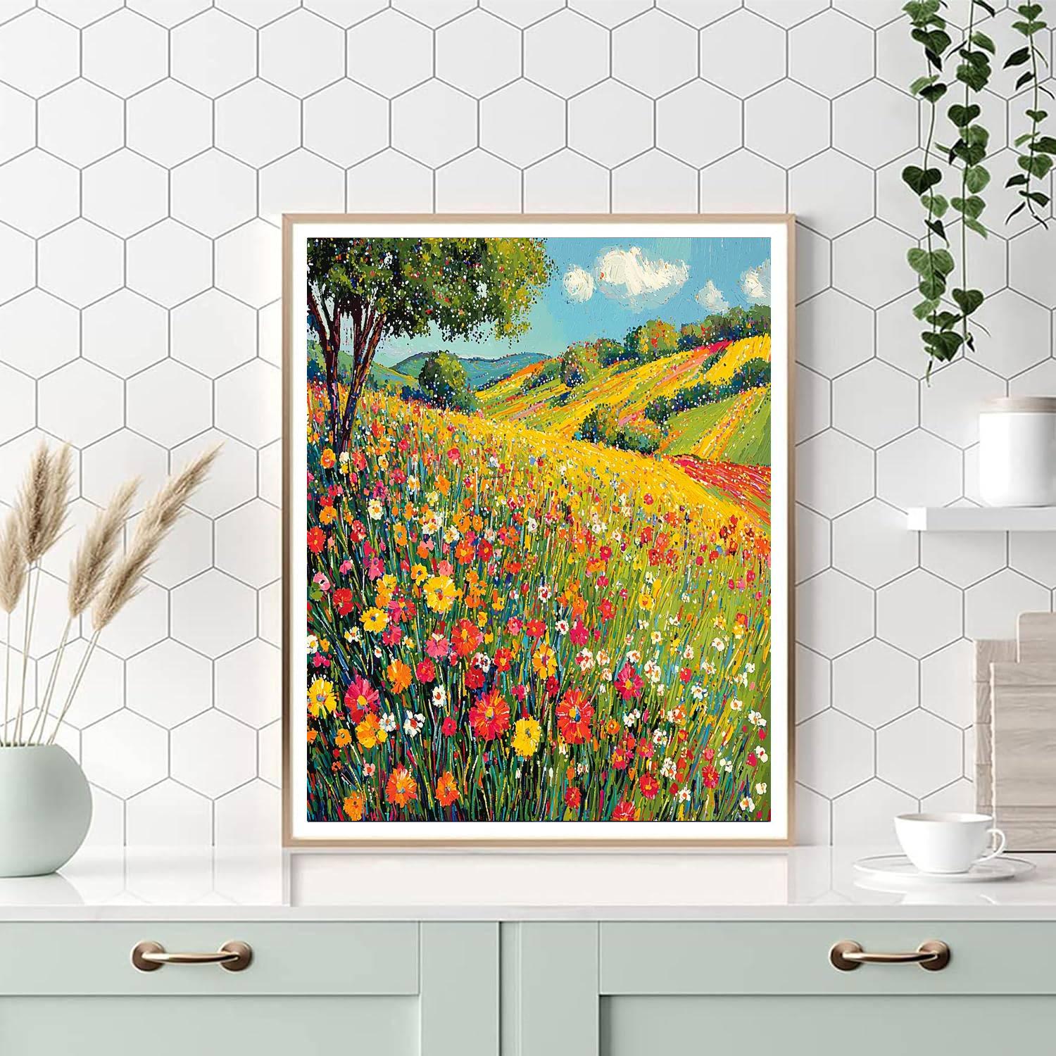 Georges Seurat Inspired Blooming Fields  Numbered Painting Kits