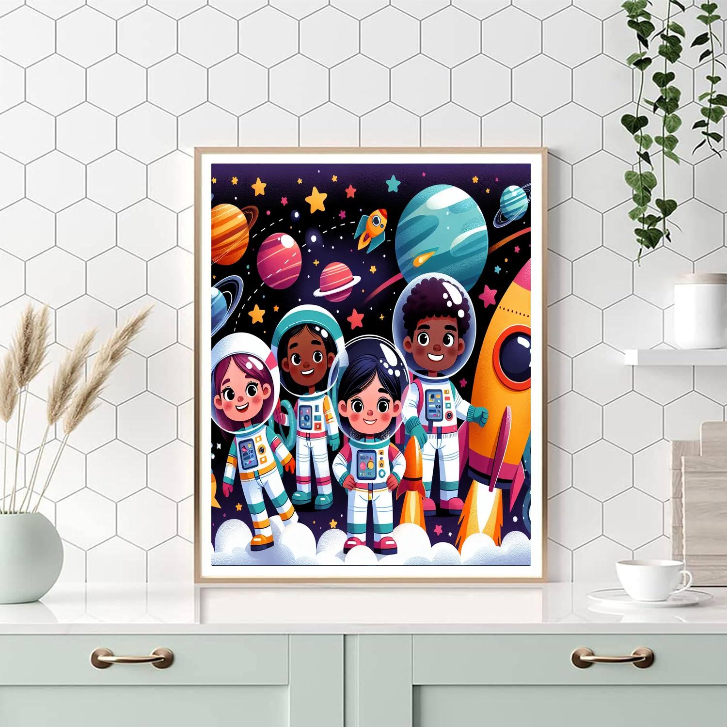 Space Mission Pioneers Paint By Numbers Art