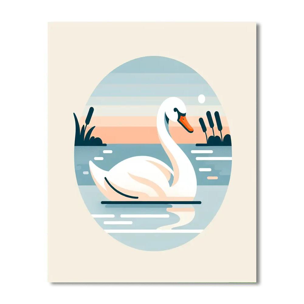 Sleek Swan Paint By Numbers Art