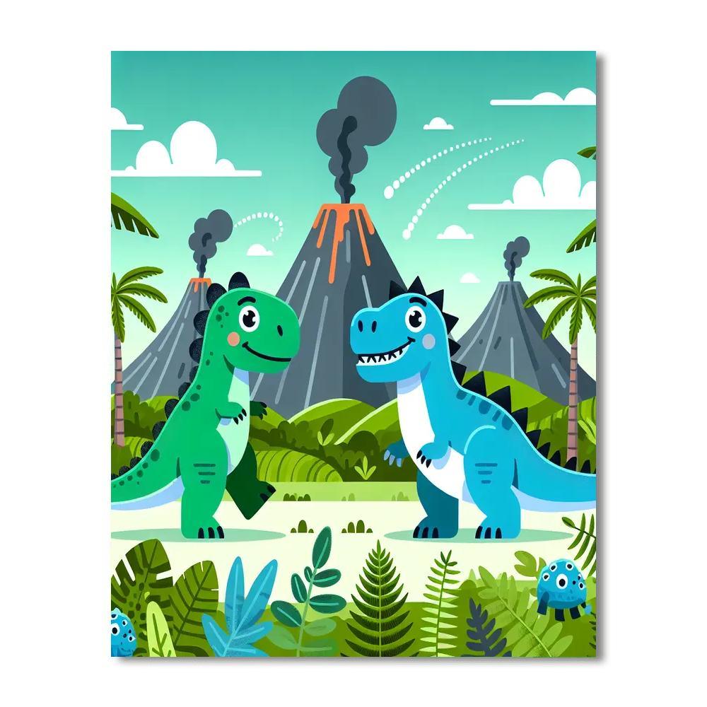 Dinosaur Park Paint By Numbers Art