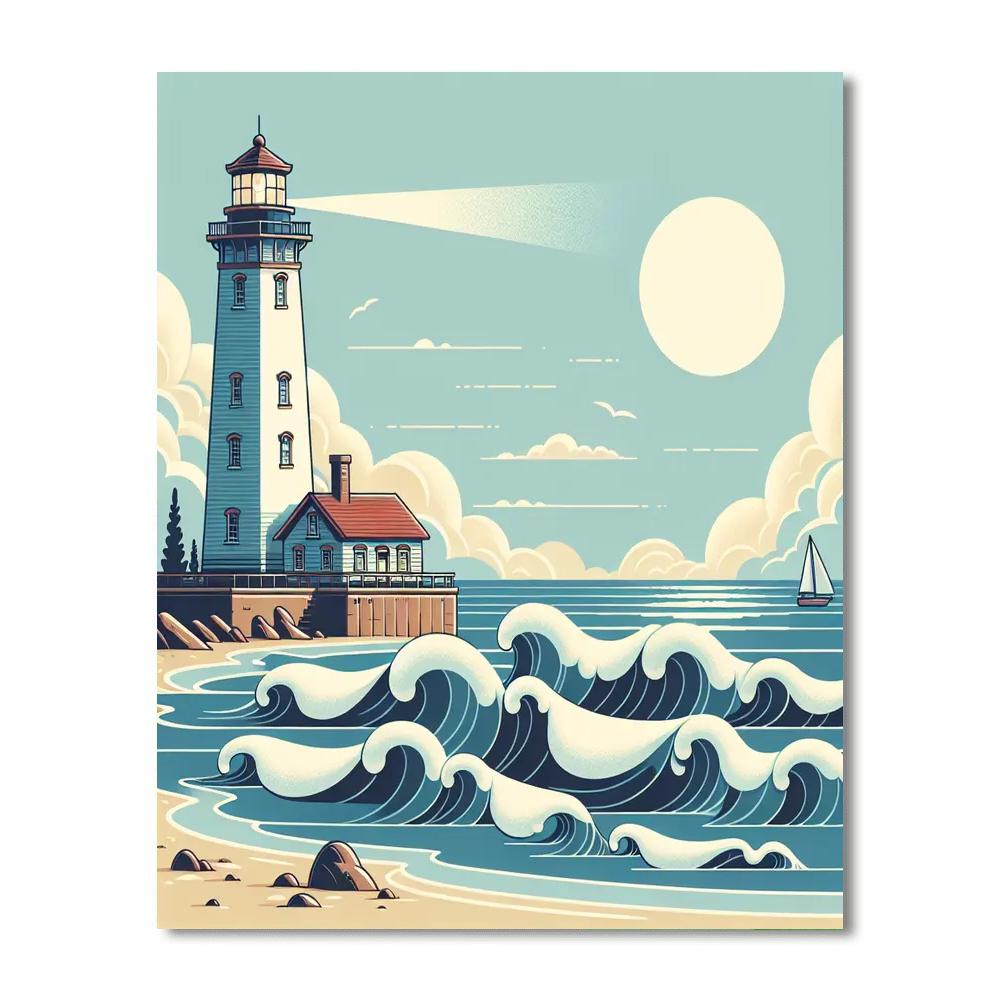 Seaside Lighthouse Watch Paint By Numbers Art