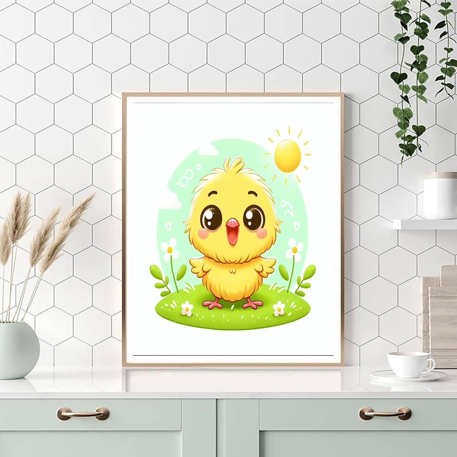 Adorable Baby Chick Number Painting