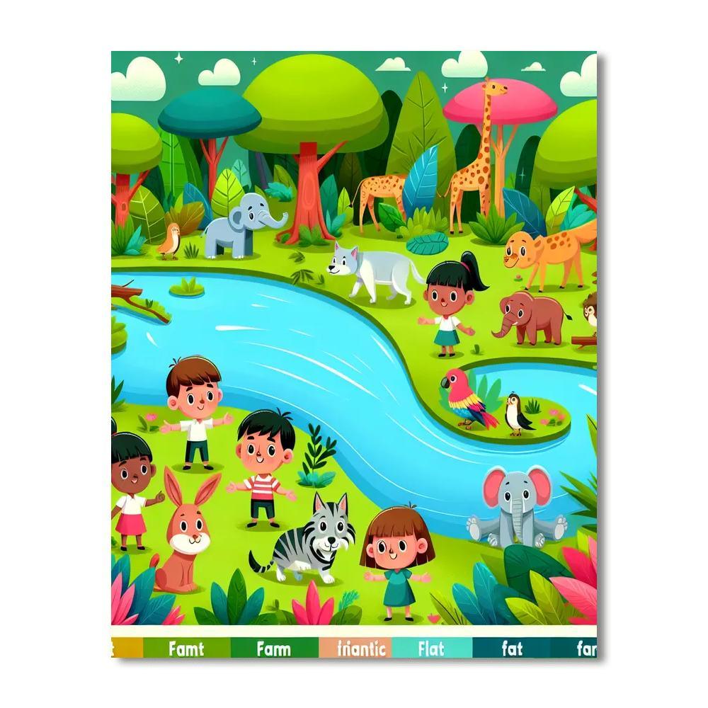 Tropical Rainforest Rescue Paint By Numbers Art