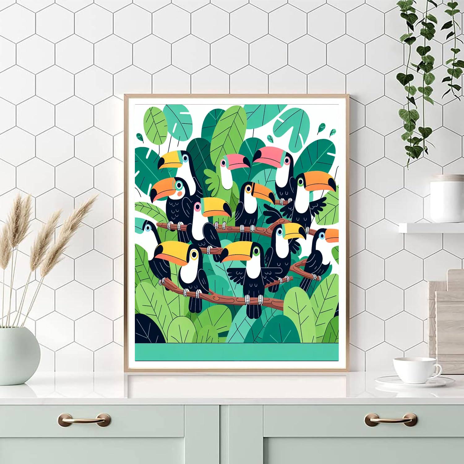 Tropical Toucan Party Painting By Numbers Kit