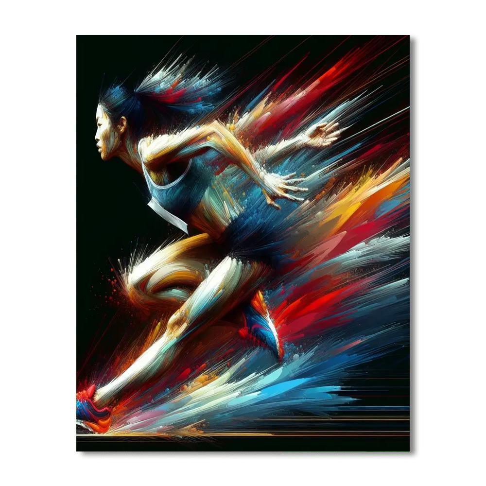 Energizing Sports Motion Number Painting