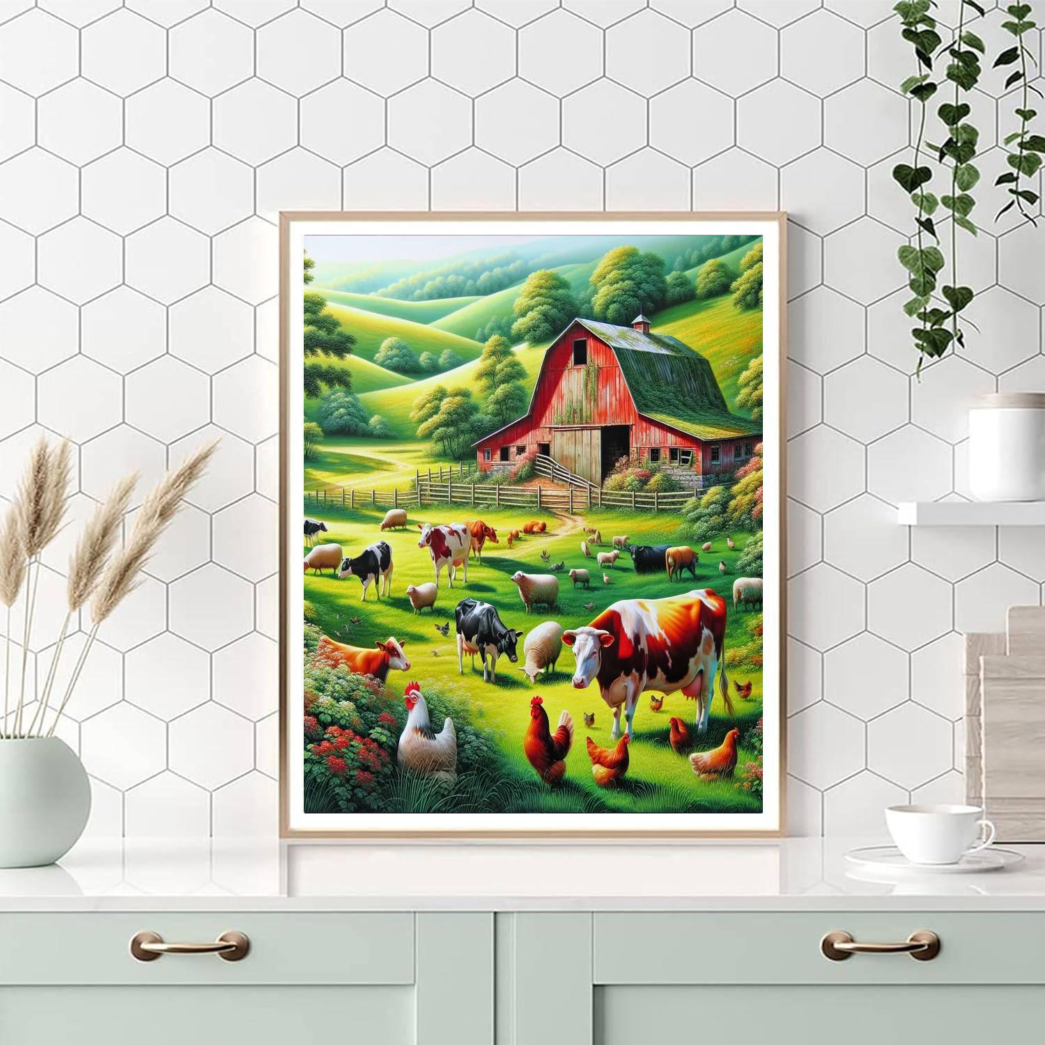 Charming Summer Farm Painting Number Kit