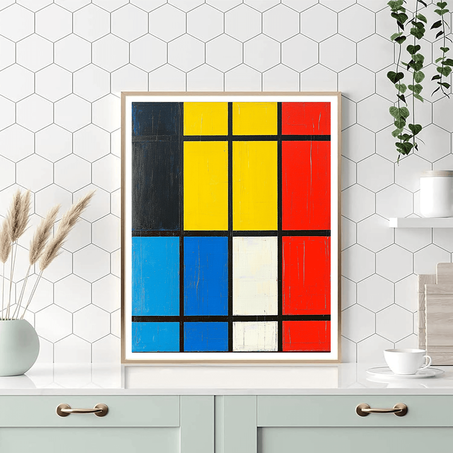 Piet Mondrian Inspired Geometric Metropolis Vibe  Painting By Numbers Kit
