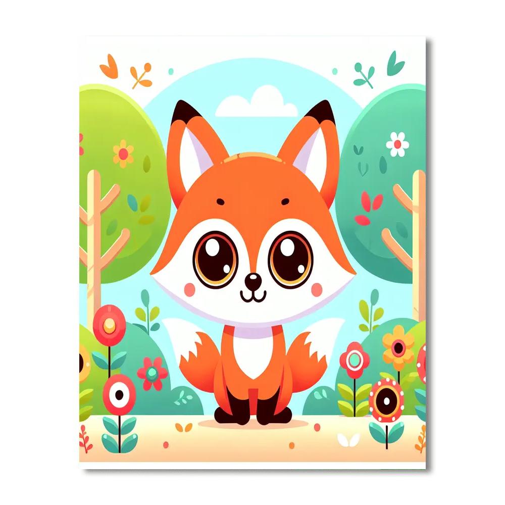 Adventurous Fox Cub Paint By Color