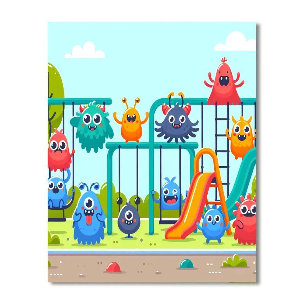 Friendly Monsters' Playground Numbered Painting Kits