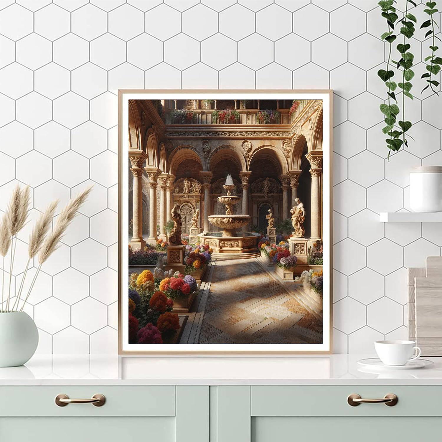 Renaissance Courtyard Delight Painting By Numbers Kit
