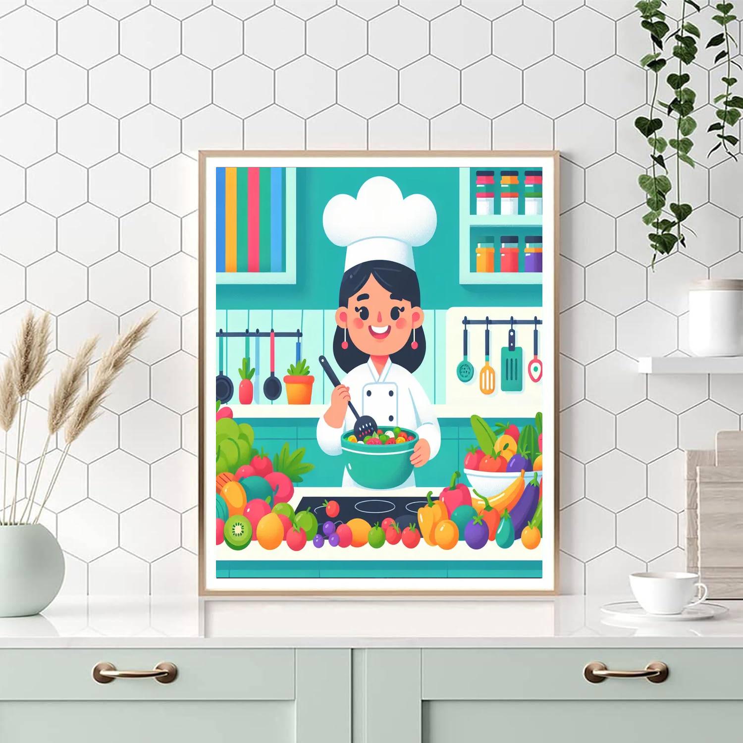 Creative Chef's Kitchen Number Painting