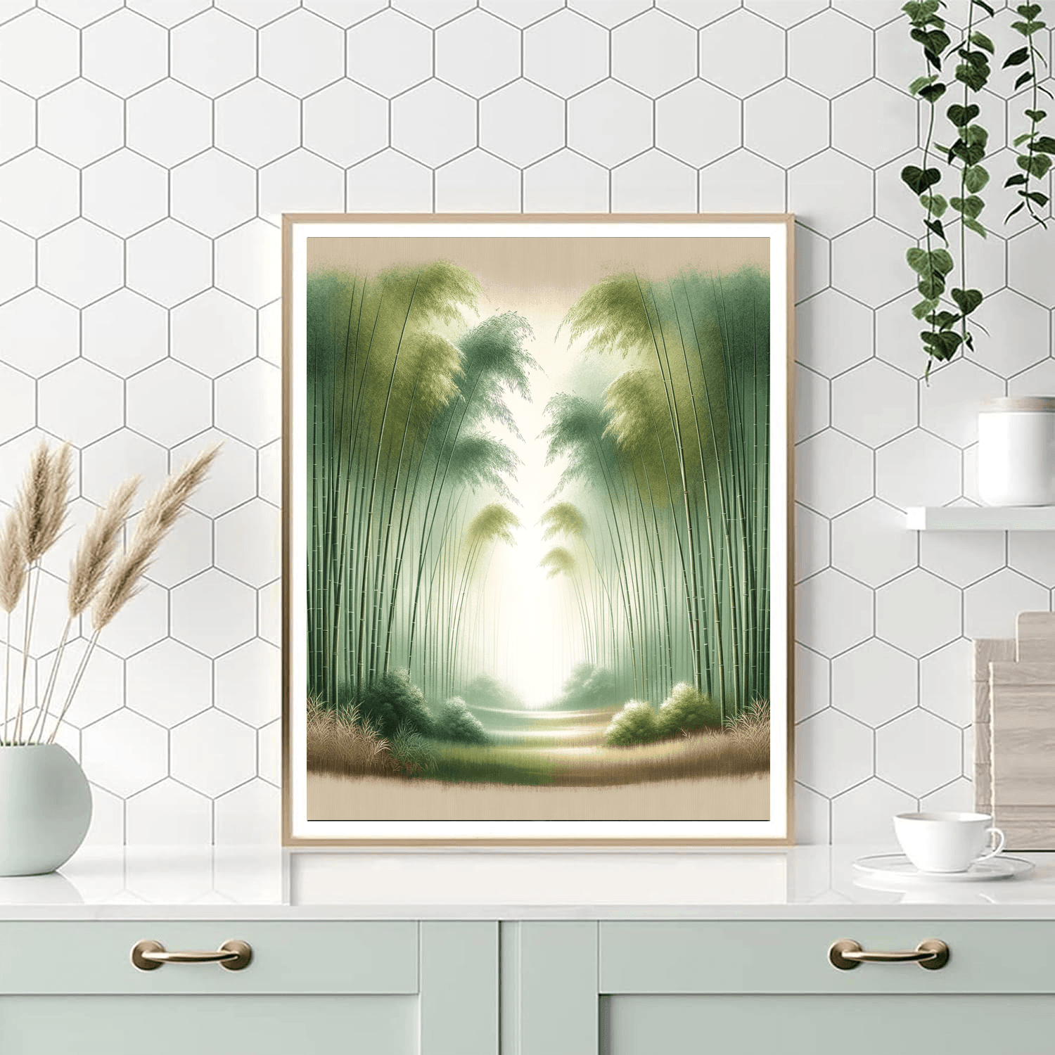 Serene Bamboo Retreat Painting By Numbers Kit