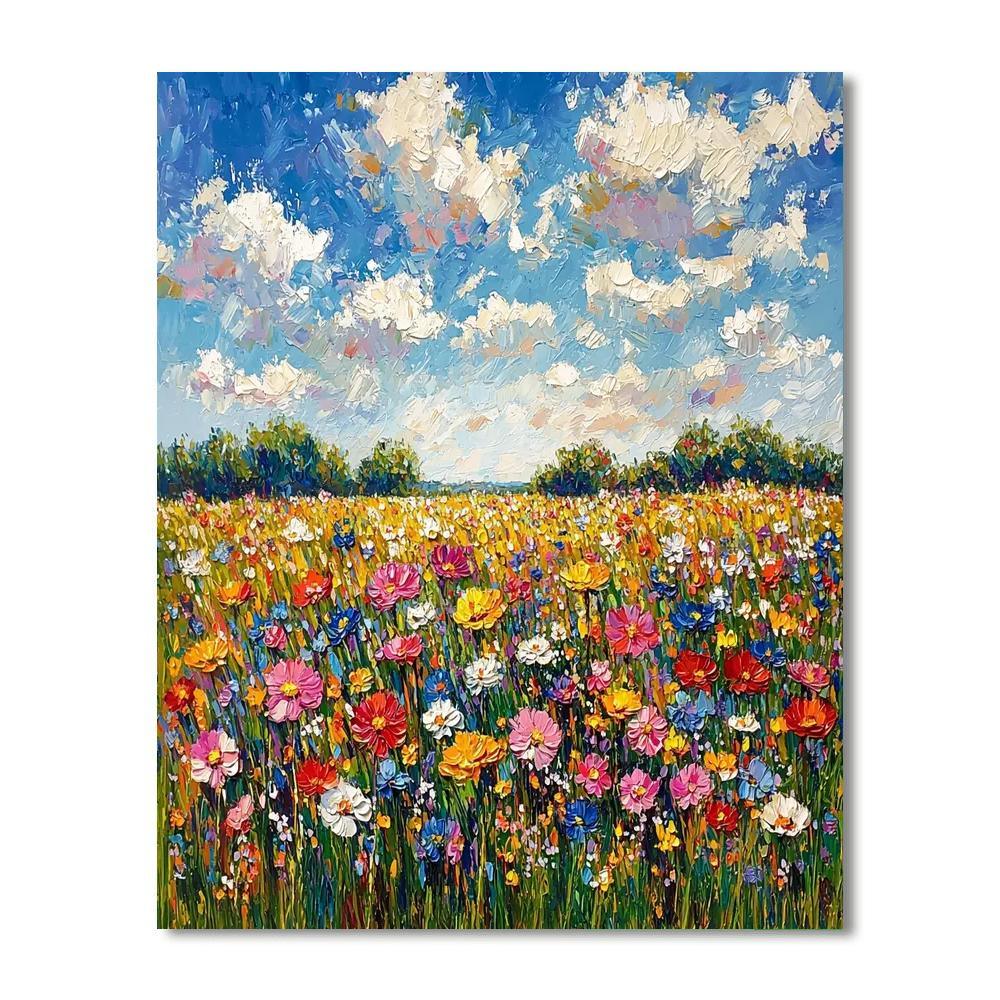 Claude Monet Inspired Radiant Field Of Flowers  Paint By Numbers
