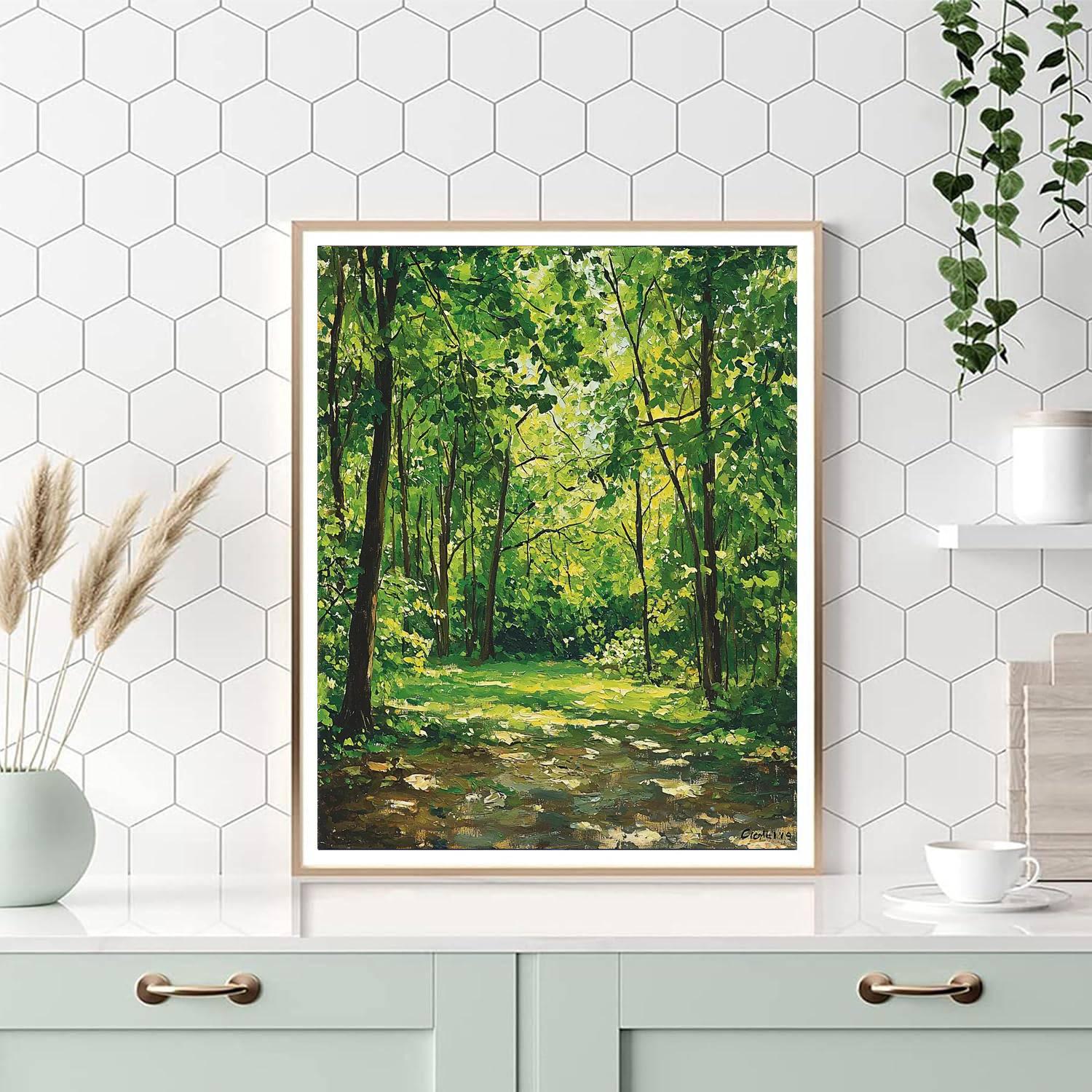 Paul Cézanne Inspired Mystical Forest Canopy  Number Painting