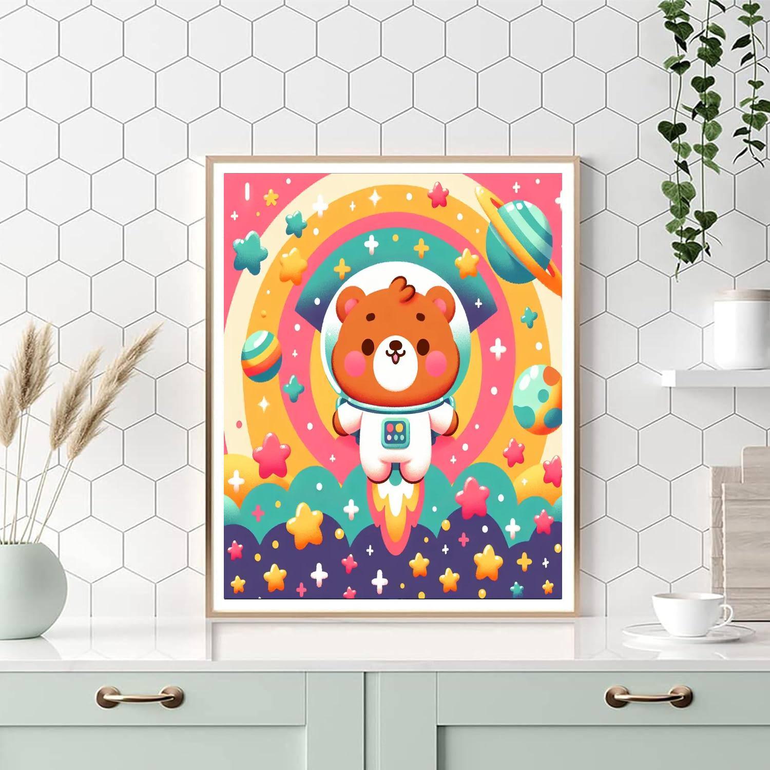 Galaxy Explorer Bear Painting By Numbers Kit