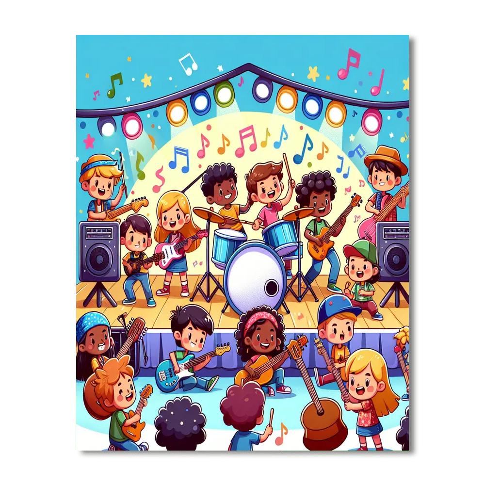 Harmonious Music Fest Number Painting