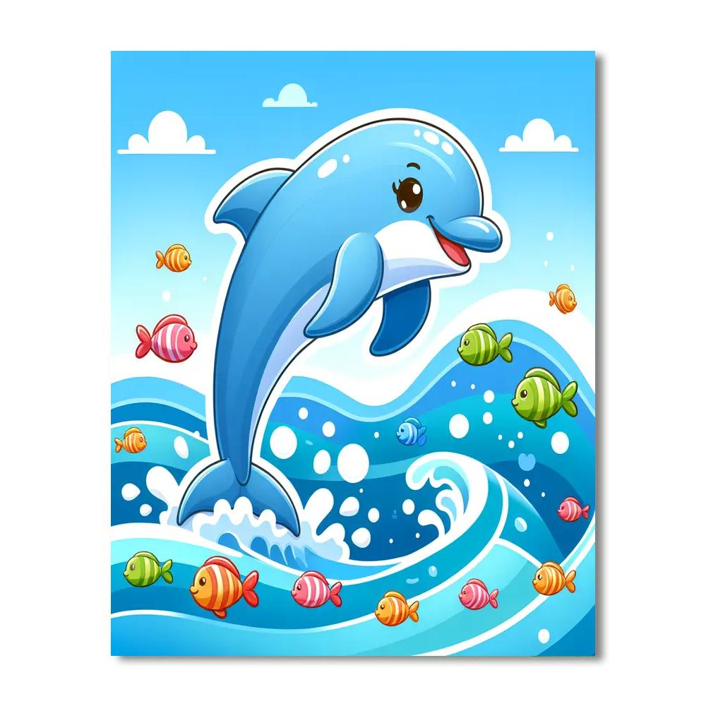 Dolphin's Delightful Dive Painting Number Kit