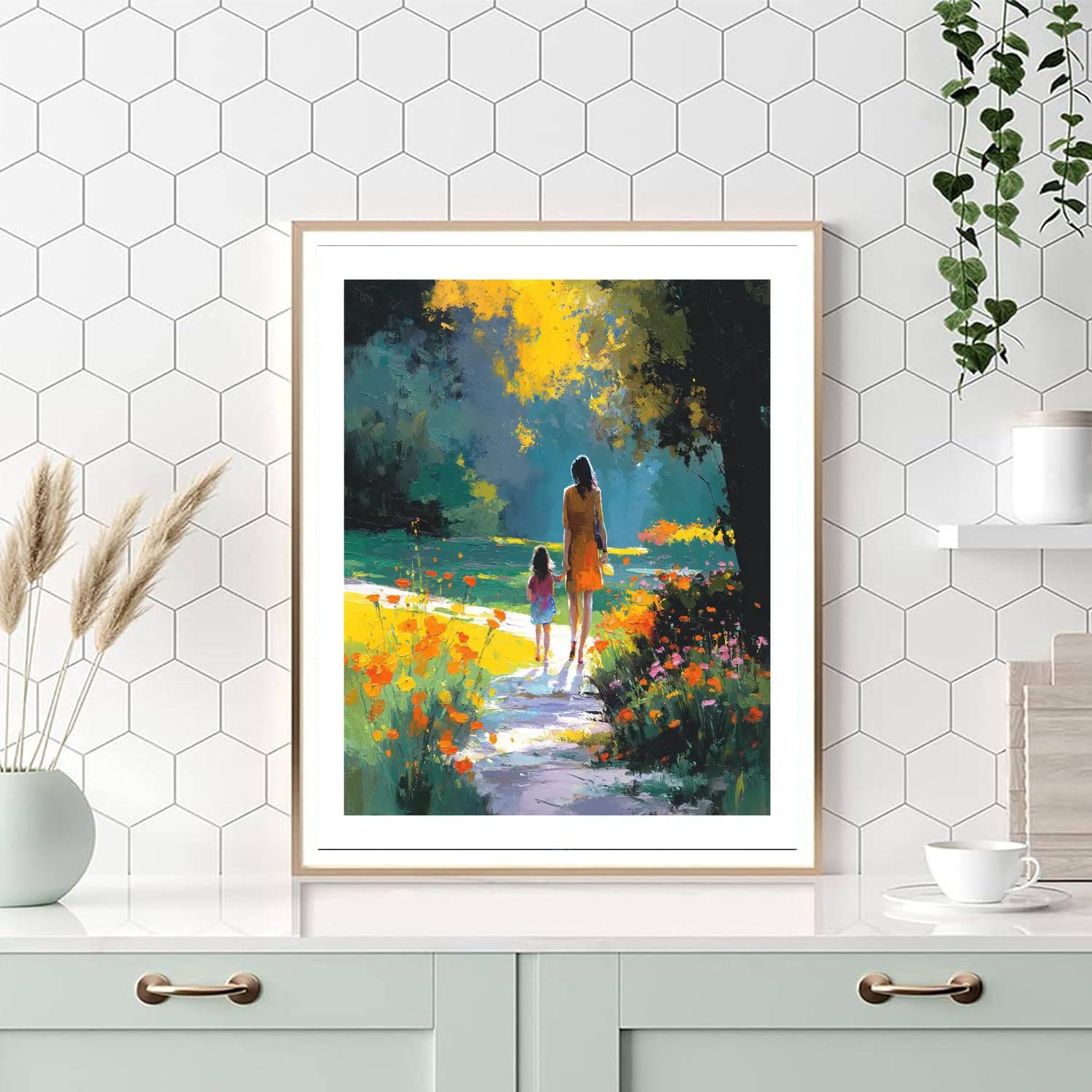 Morning Sunlit Stroll Number Painting