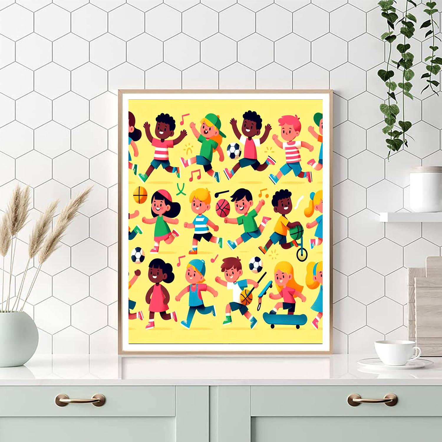 Sports Fun With Friends DIY Paint By Numbers