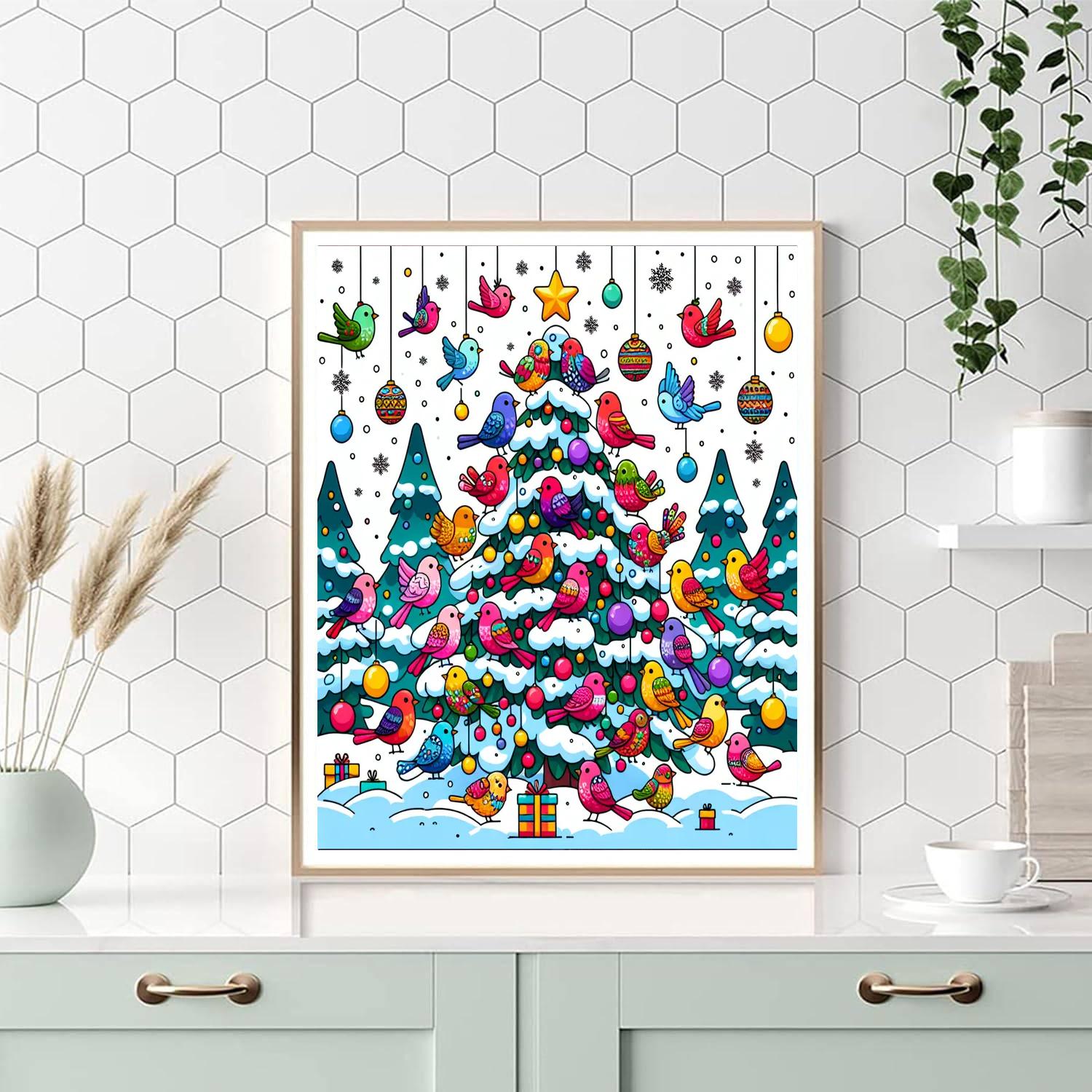 Festive Feathered Friends Paint By Numbers Art