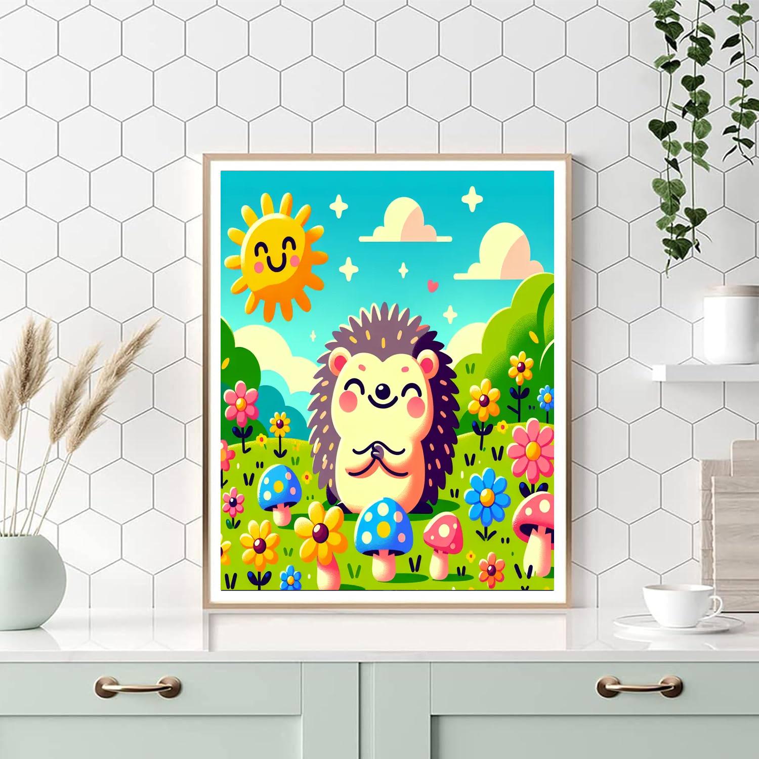 Jolly Hedgehog DIY Paint By Numbers