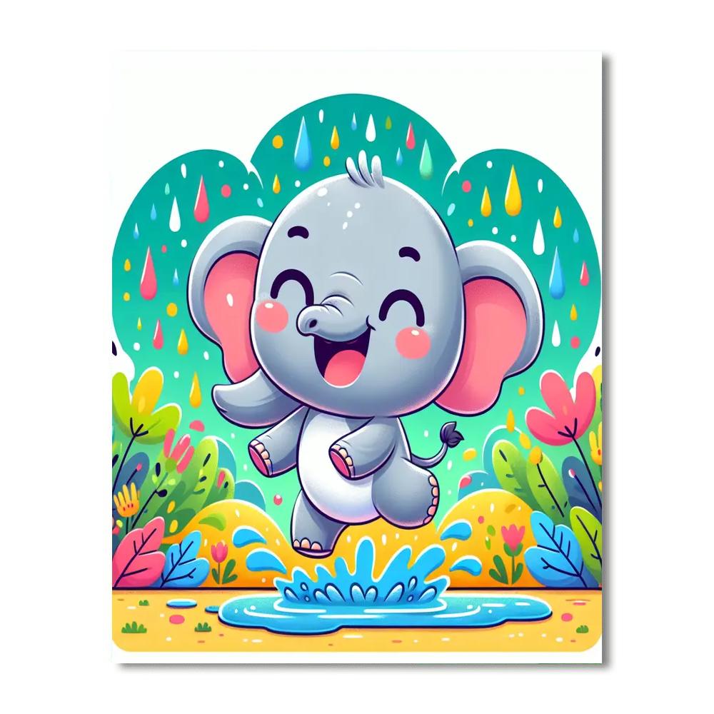 Bubbly Baby Elephant Numbered Painting Kits