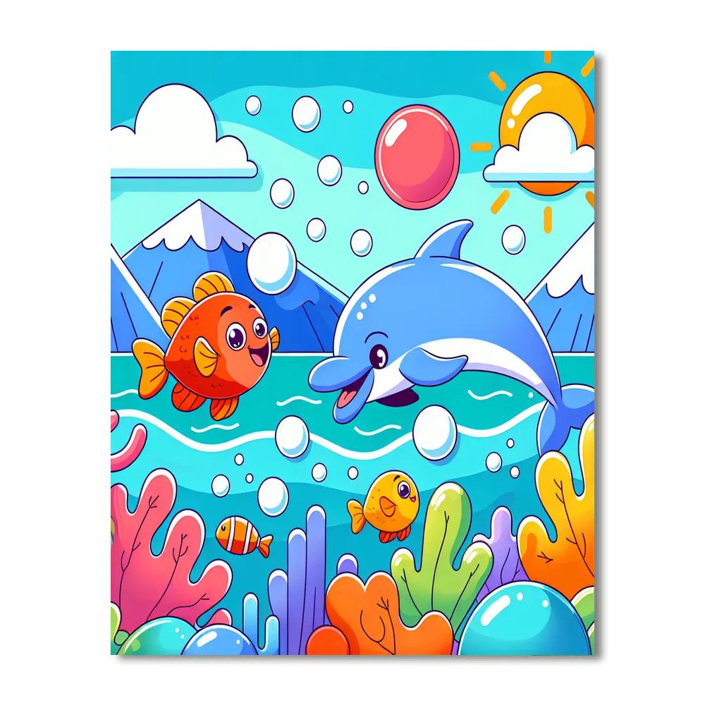 Happy Underwater Scene Paint By Numbers