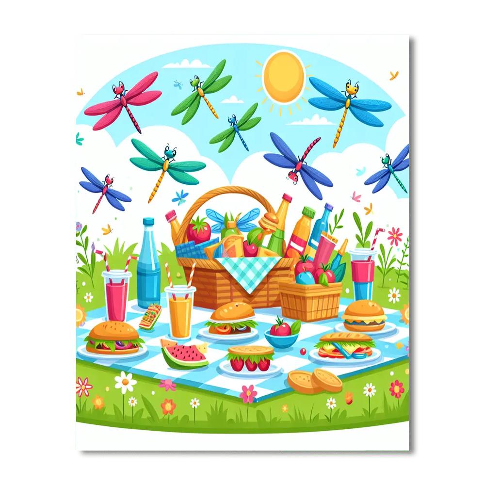 Dragonfly Summer Picnic DIY Paint By Numbers