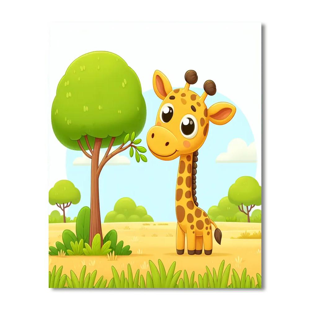 Grinning Giraffe Number Painting