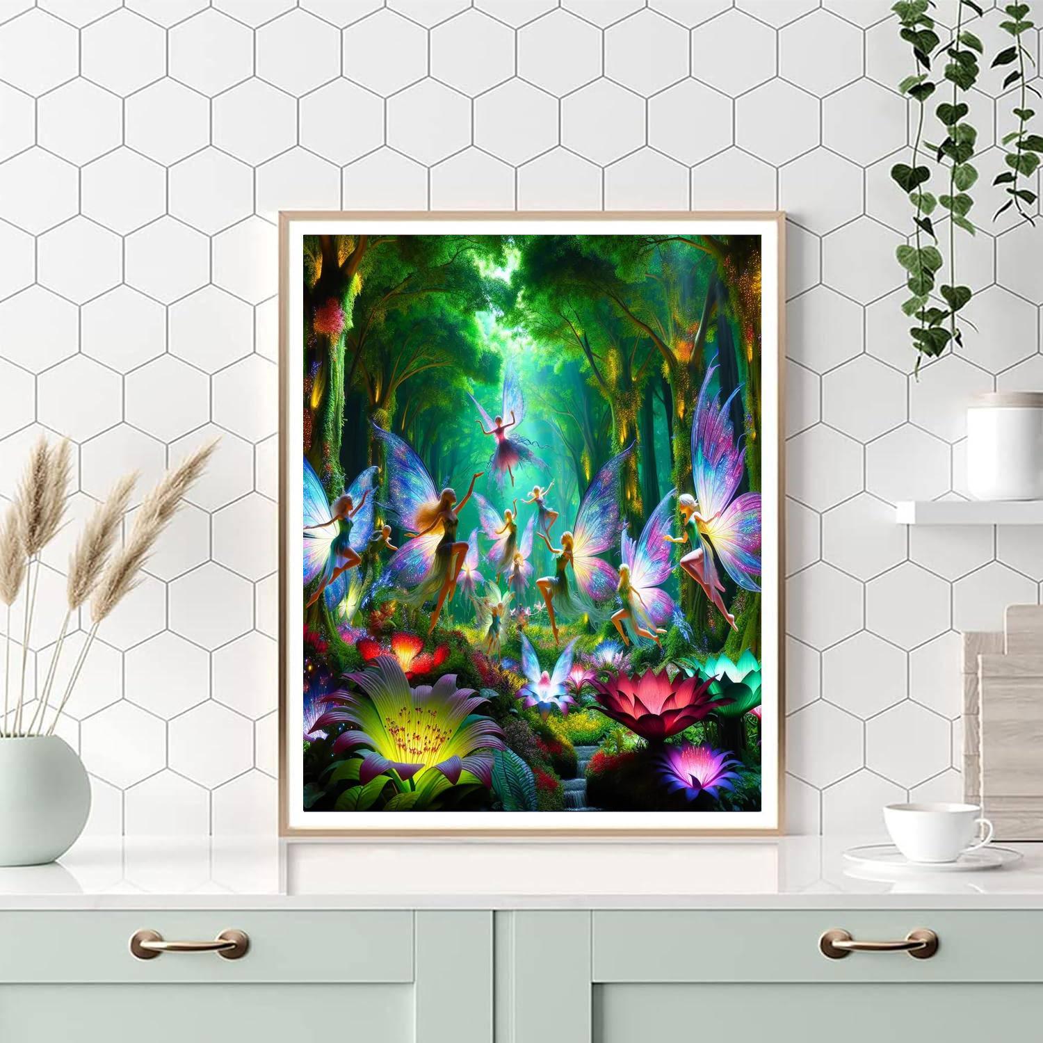Whimsical Fairy Forest Mural Painting By Numbers Kit
