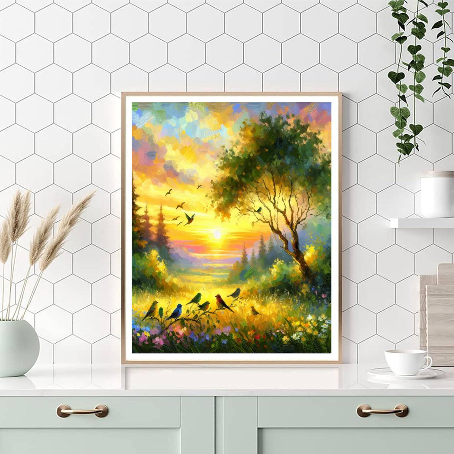 Bird's Morning Melody DIY Paint By Numbers