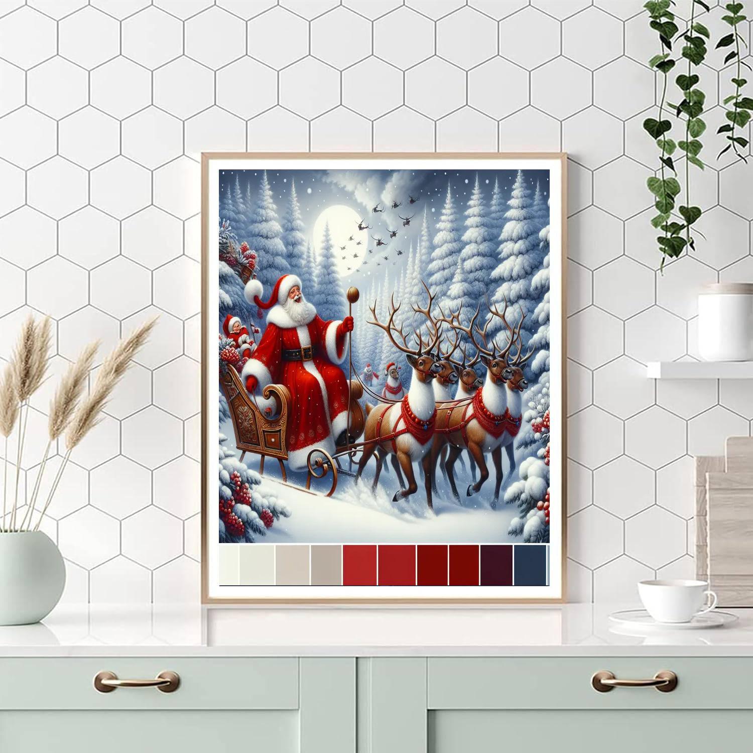 Santa's Winter Wonderland Painting By Numbers Kit