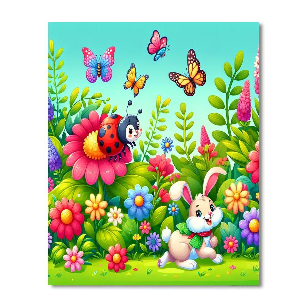 Garden Of Happy Critters Painting By Numbers Kit