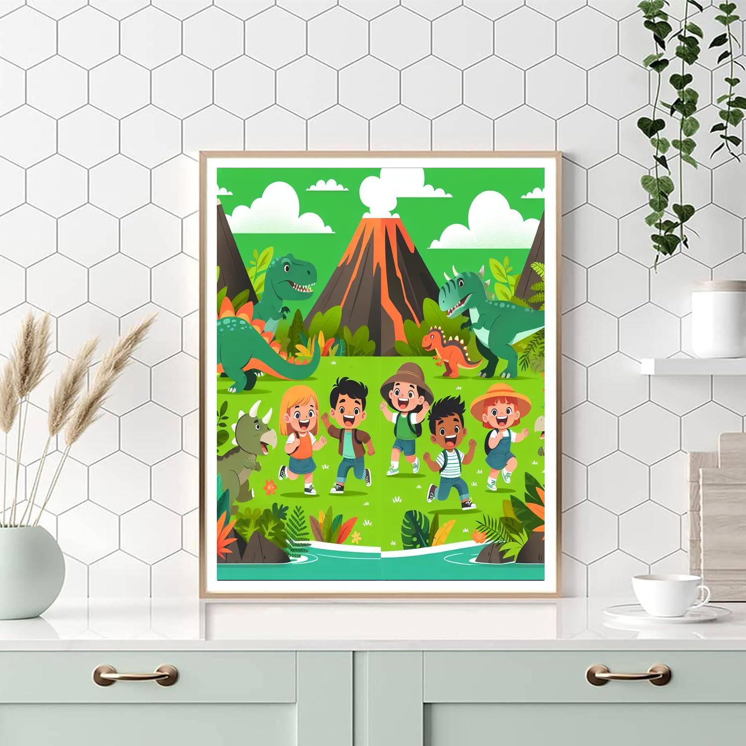 Dino Island Discovery Painting Number Kit