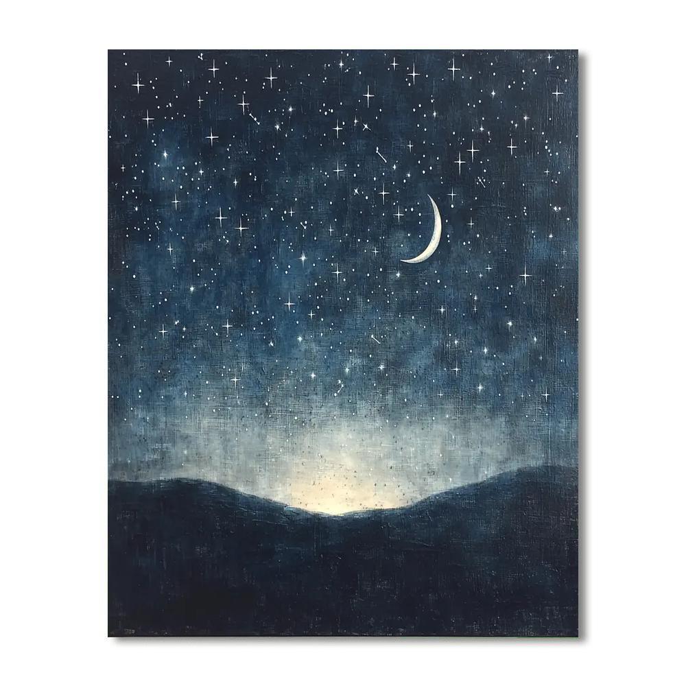 Leonardo Da Vinci Inspired Luminous Skies  Number Painting