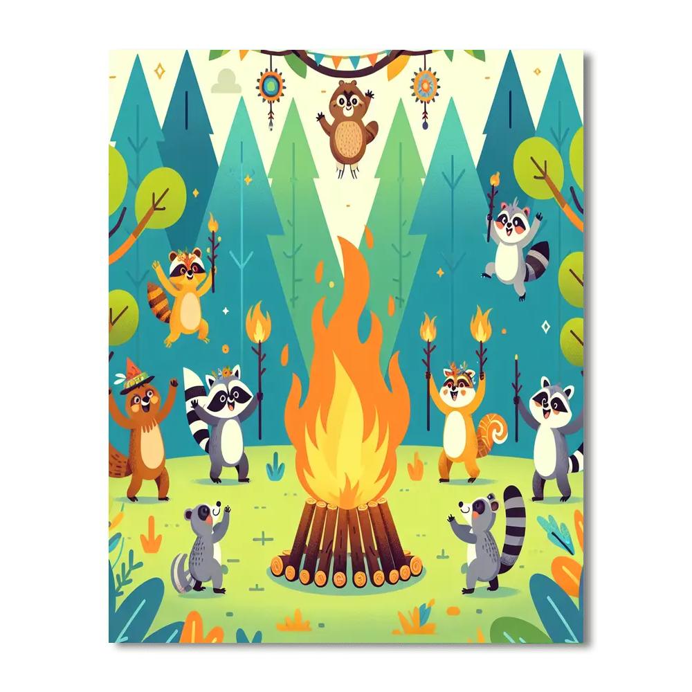 Joyful Forest Festival Painting Number Kit