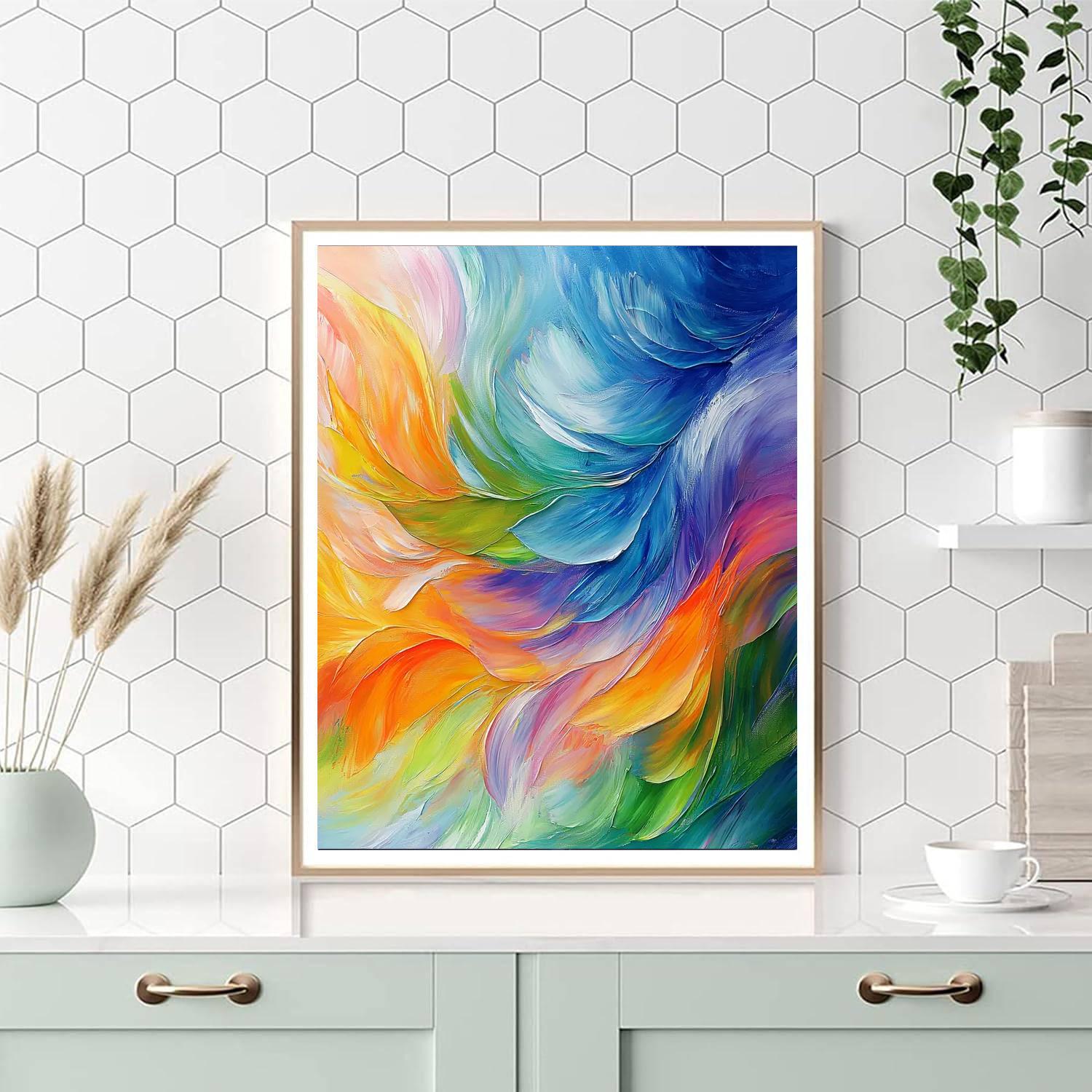 Michelangelo Inspired Vibrant Elemental Dance  Paint By Numbers