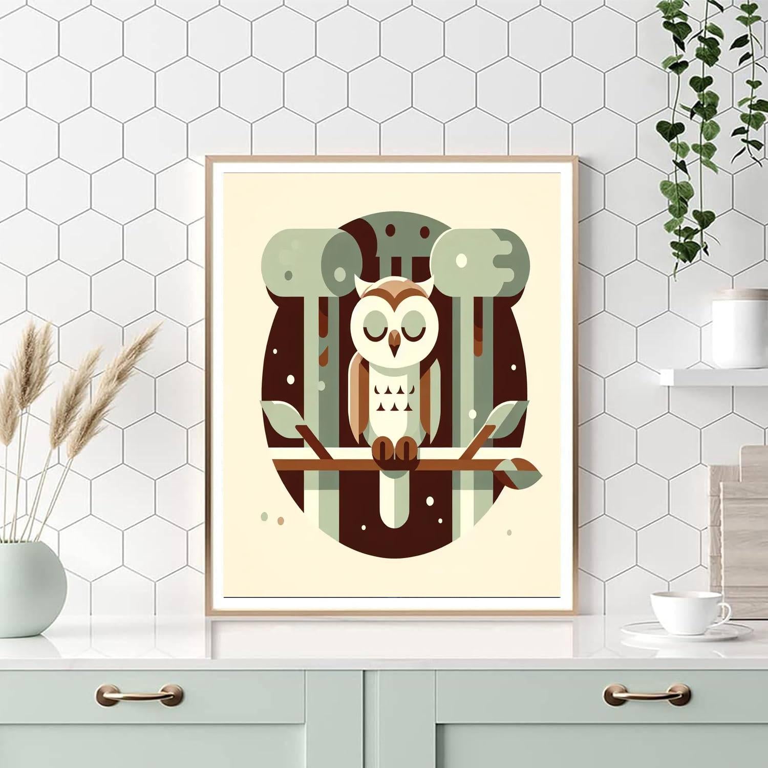 Wise Owl In The Forest Numbered Painting Kits
