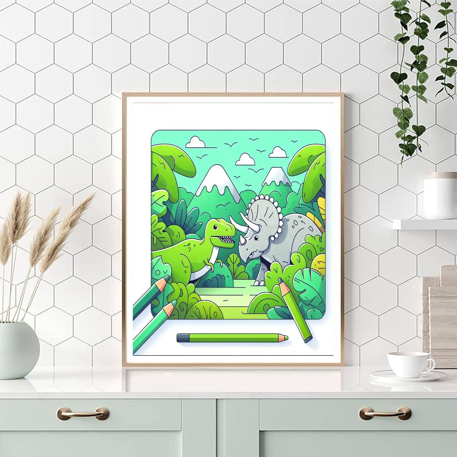 Dino Jungle Paint By Numbers Art