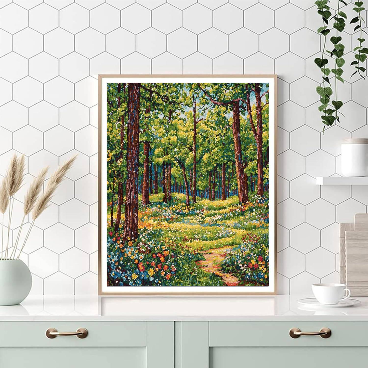 Georges Seurat Inspired Enchanting Forest Of Colors  Paint By Numbers Kits