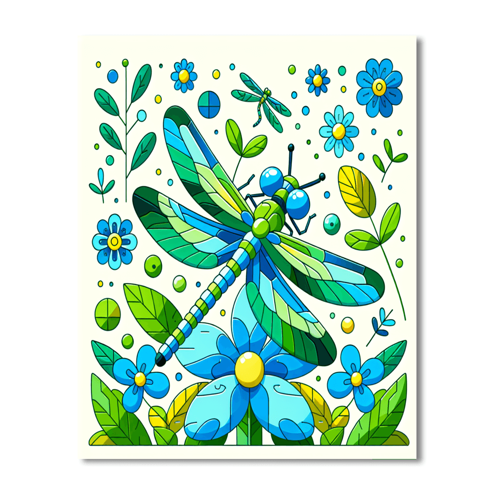 Dashing Dragonfly Number Painting