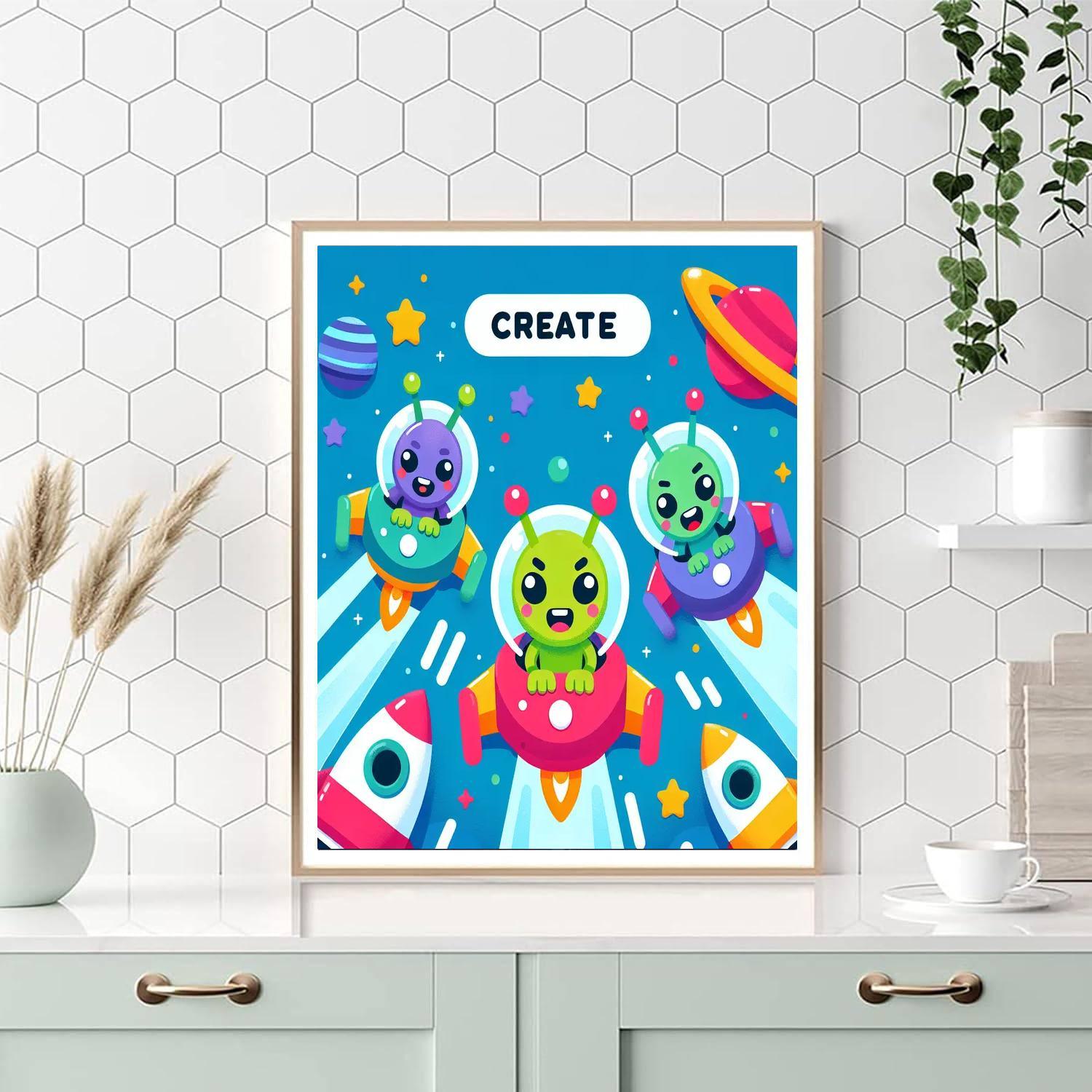 Alien Space Race Paint By Numbers Art