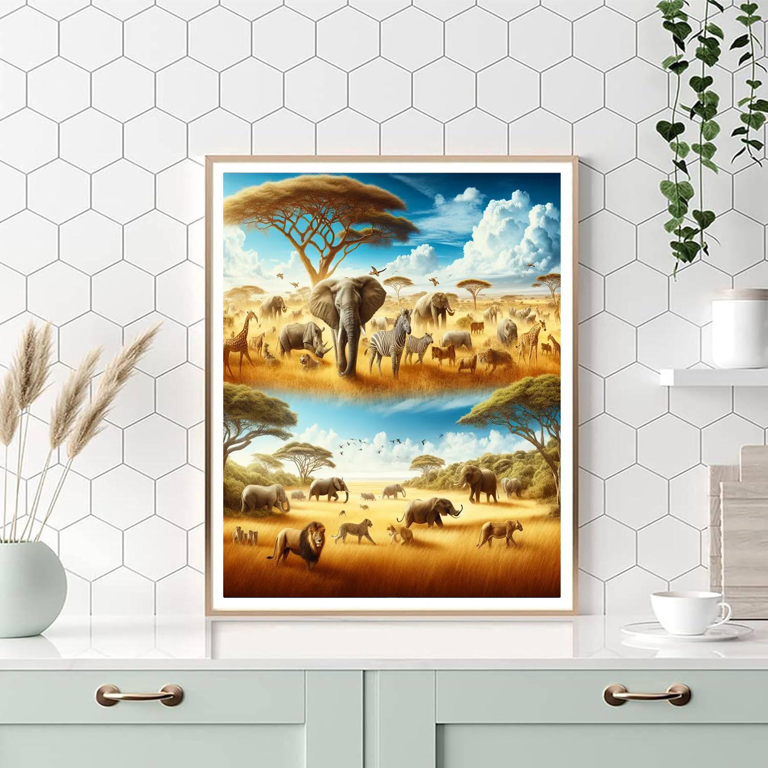 Safari Adventure Thrill Painting By Numbers Kit