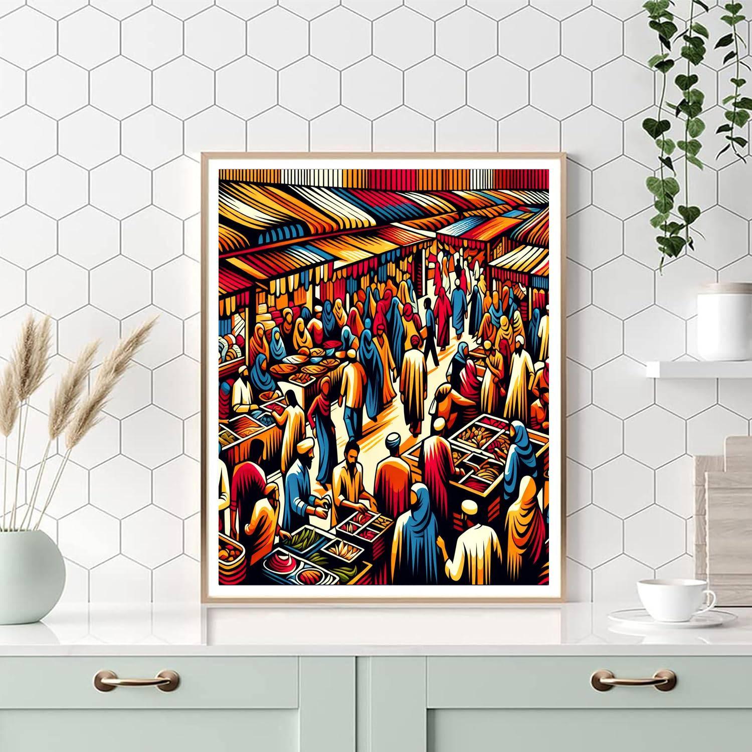 Vibrant Market Bazaar DIY Paint By Numbers