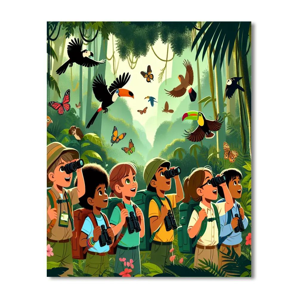 Explorer's Rainforest Adventure Painting Number Kit