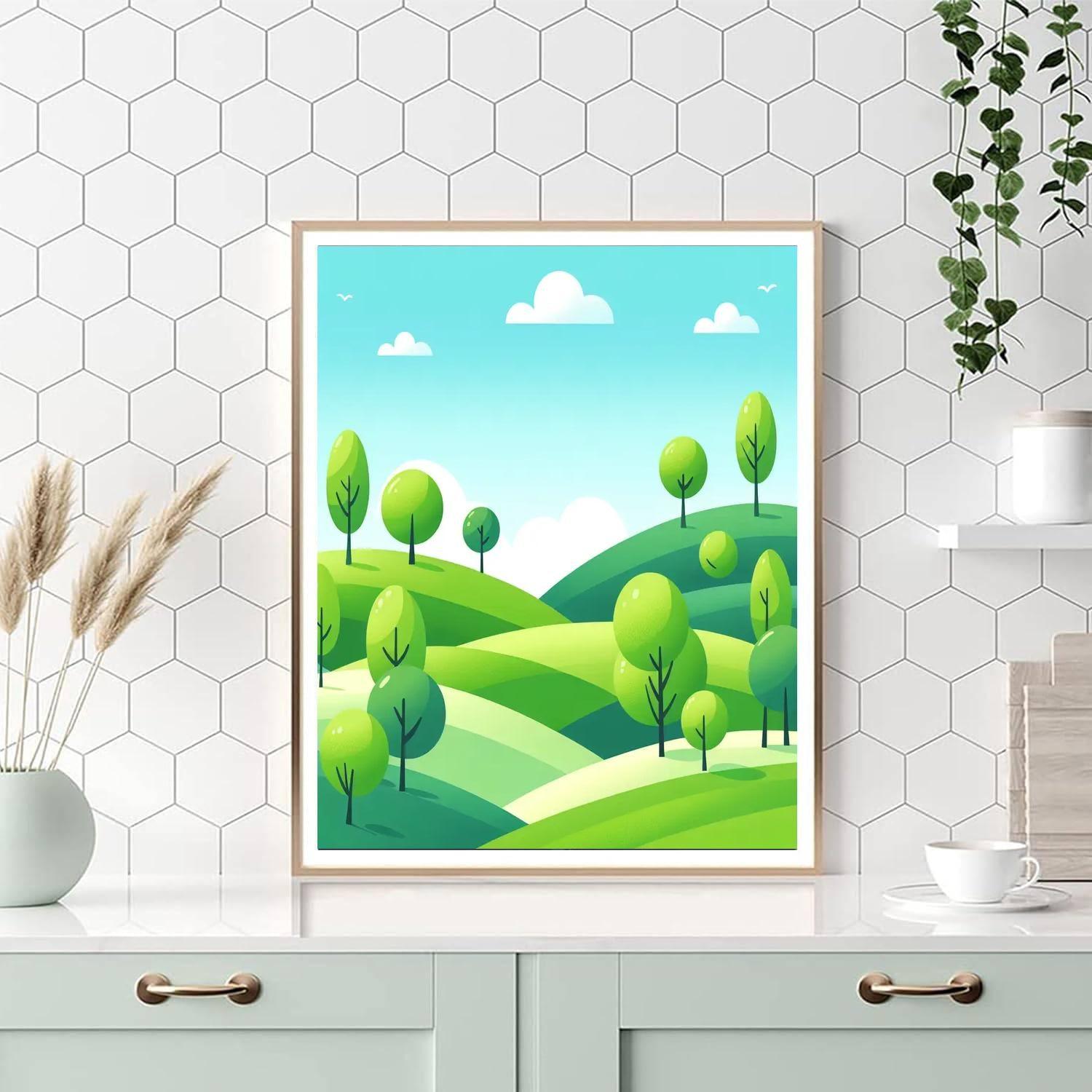 Rolling Hills Paint By Numbers Art