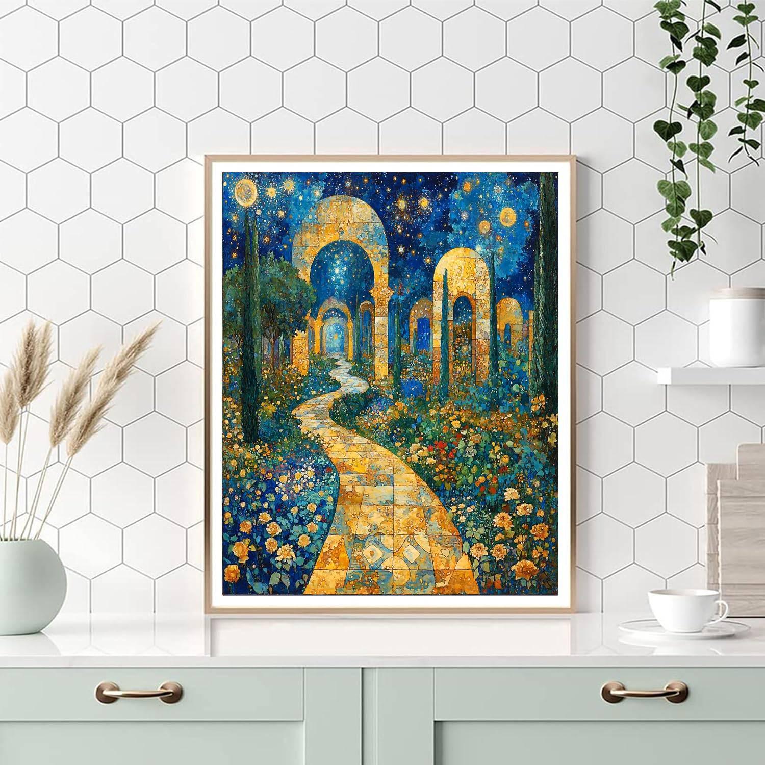 Gustav Moreau Inspired Mystical Celestial Garden  Paint By Numbers