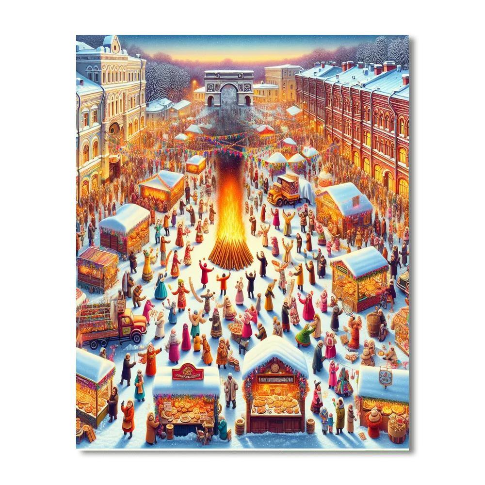 Maslenitsa Festival - Moscow Paint By Color