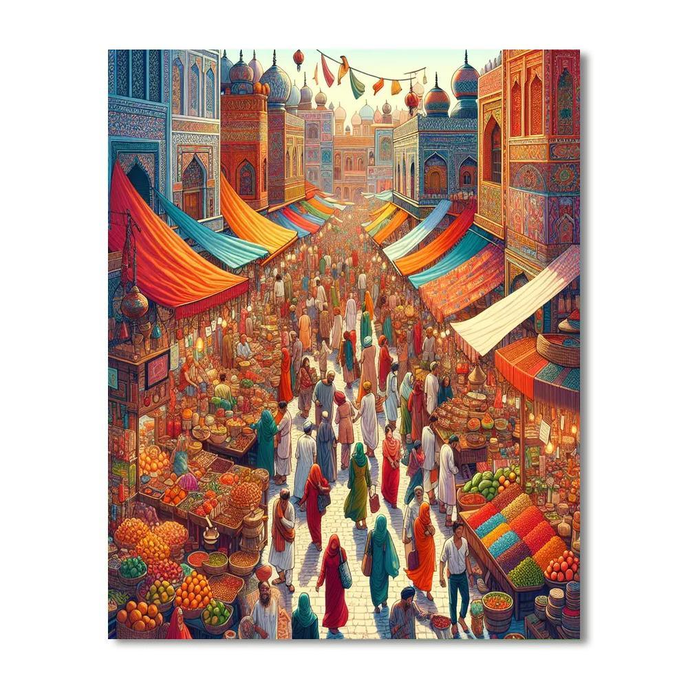 Lively Bazaar Colors Paint By Numbers