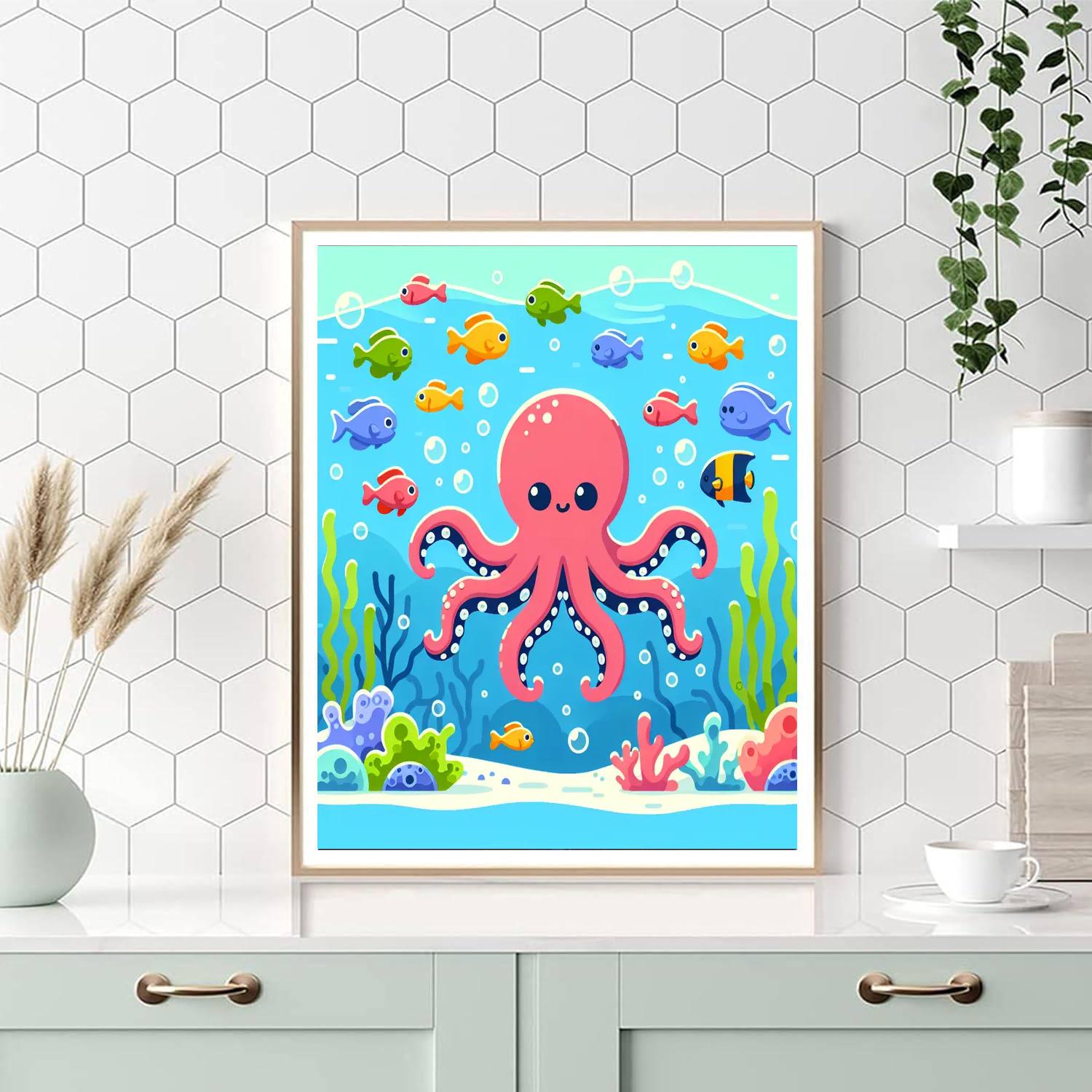 Oceanic Octopus Odyssey Painting Number Kit